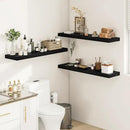 Black Floating Shelves for Wall 36 Inches Long, 12" Deep Wall Shelves 2" Thick, Heavy Duty Shelf for Bedroom, Bathroom, Living Room, Kitchen, Office, Home Decor, Modern Shelf Set of 2, 36" X 12" X 2" by CozyNest Decor
