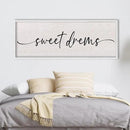 LuZhiQiang Sweet Dreams Sign Wall Decor Above Over Bed 40" x 15" Large Wood Framed for Guest Room Master Bedroom Hanging Wall Art (White) by CozyNest Decor