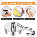MIKEDE Magnetic Hooks Heavy Duty, 40 Lbs Magnet with Hooks for Cruise Cabins, Strong Magnets Neodymium for Hanging, Magnetic Wall Hooks for Refrigerator, Locker Decoration, Workplace -10Pack by CozyNest Decor