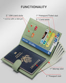 RFID Slim Passport Holder for Women, Compact Leather Passport Wallet with Card Holders SIM Slots,Zippered Coins Pocket and Cash Compartment Travel Passport Cover Case, Light Green by TinyTreasures Baby Boutique