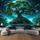 FENDROM Tree of Life Tapestry Nature Green Tree Wall Hanging Aesthetic Moon Night Fantasy Wonderland Tree Plants Wall Art For Home Dorm Living Room Decor by CozyNest Decor