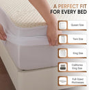 Luxury Waterproof Organic Mattress Protector King - Organic Cotton Breathable Mattress Pad Cover - New 380 GSM Comfort - Deep Pocket - Jersey Cotton Skirt - Fitted Comfort by TinyTreasures Baby Boutique