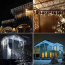 YASENN 300Led Icicle Style String Lights 29.5FT,Update Connectable 8 Lighting Modes with Timer Icicle Lights for Home Garden Outdoor Indoor Eave Decor (Cool White LED White Cable) by GreenHaven Gardens