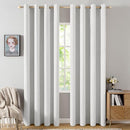 MIULEE 100% Blackout Linen Textured Curtains for Bedroom Solid Thermal Insulated Heathered White Grommet Room Darkening Curtains & Drapes Luxury Decor for Living Room Nursery 52 x 96 Inch (2 Panels) by TinyTreasures Baby Boutique