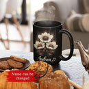 Personalized Nature Inspired Coffee Mug, Custom Name Black Cup 11oz or 15oz, Elegant Flower Ceramic Mug for Gardeners, Custom Floral Themed Coffee Cup, Gifts for Flower Lovers by CozyNest Decor