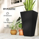Outsunny Tall Planters for Outdoor Plants Set of 3, 28 in Taper Planters with Drainage Holes, Indoor Grande Plant Pots, Front Porch Decor (Black) by CozyNest Decor