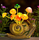 Solar Lights Outdoor Garden Statue,Cute Snails Figurines with Mushroom LED Solar Lights Fairy Garden Accessories,Birthday Gifts for Women Mom Gardening for Patio,Yard Art,Lawn Ornament,Porch,Backyard by GreenHaven Gardens
