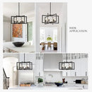 Modern Farmhouse Black Chandeliers for Dining Room, 6-Light Industrial Metal Chandeliers Geometric Pendant Lights Kitchen Island for Entryway Stairway Foyer Hallway by CozyNest Decor