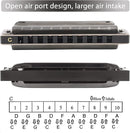 SWAN Blues Harmonica C Key for Kids& Adults, 10 Hole 20 Tone Diatonic Harmonica Key of C Blues Harp for Beginners& Students, Mouth Organ in Stainless Steel Gunmetal Black, SW1020-7C by TinyTreasures Baby Boutique