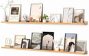 Heimlove Picture Ledge Shelf, Floating Shelves Set of 2, 72 Inches Long Large Picture Shelf for Wall with Ledge, Kids Bookshelf Wall Mounted for Living Room Bedroom Decor Books Photo Frames, Oak by CozyNest Decor
