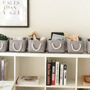 TheWarmHome Foldable Small Storage Baskets with Strong Cotton Rope Handles [6-Pack] Gray Collapsible Storage Bins Set Works Room Storage, Nursery Baskets by TinyTreasures Baby Boutique