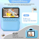 Kids Camera Instant Print, 3.0" HD 32MP Birthday Gifts for 3-12 Year Old Girls Boys, 1080P Digital Camera for Toddler Children, Portable Toy with 32GB SD Card-Blue by TinyTreasures Baby Boutique