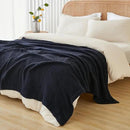 EMME Cotton Throw Blanket for Couch Soft Muslin Blankets 50"x60" Lightweight Breathable Blanket All Season Gauze, Navy by CozyNest Decor