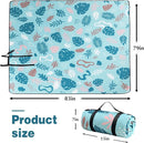 PY SUPER MODE Extra Large Waterproof Picnic Blankets 83x79 Inches - 5 Layer Outdoor Picnic Mat for Beach Camping Park Lawn, Windproof Anchor System with Stakes, Foldable Blue&Green by TinyTreasures Baby Boutique
