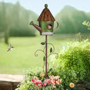 BAYN 57” Bird Houses Stake for Outside, Metal Watering Can Birdhouse Garden Stake Wild Bird Feeder Pole with Welcome Sign Outdoor Decorations for Patio, Backyard, Garden by CozyNest Decor
