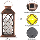 2 Pack Solar Lantern Outdoor Waterproof Garden Decor Hanging Lanterns Birthday Gifts for Women Mom 11" LED Flickering Flameless Candle Christmas Table Lights for Yard, Patio, Porch, Backyard by GreenHaven Gardens