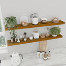 IAE Walnut Floating Wall Shelves 48 inch, Bathroom Shelves Wall Mounted,Invisible Shelves Floating Kitchen Shelves,Wooden Wall Shelves with Brackets for Living Room Wall Mounted,Easy Install,Set of 2 by CozyNest Decor