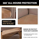 PrinceDeco Velvet Couch Cushion Cover Soft Stretch Cushion Slipcover for Chair Loveseat Sofa Cushion Furniture Protector Seat Cushion Sofa Cover (2 Piece Large Sofa Cushion Covers, Camel) by CozyNest Decor
