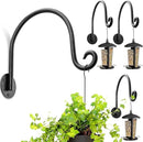 AJART Hanging Plant Hanger Outdoor: Bird Feeder Wall Hooks - 8 Inch Plant Bracket Hook for Hanging Flower Baskets 4 Pieces by GreenHaven Gardens