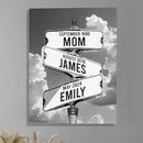 Personalized Gifts for Mom Family Names Street Custom Multi-Name Date of Birth Vintage Street Sign Happy Mothers Day Canvas Wall Art Best Christmas Gifts for Mommy from Daughter Son Children Kids