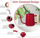 Watering Can Indoor Plants, 35oz Small Stainless Steel Metal Watering Can Modern Decorative Watering Pot with Long Spout for Indoor House Plant Bonsai Garden Flowers (Red) by GreenHaven Gardens