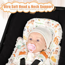 Infant Car Seat Insert, Soft Baby Car Seat Head & Body Support for Girl Boy, Reversible Newborn Preemie Carseat Insert Cushion with 3 Straps Pads Fits CarSeat, Stroller, Swing, Bouncer, Animals by TinyTreasures Baby Boutique