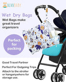 ALVABABY 3 Cloth Diaper Wet Dry Bags Waterproof Reusable with Two Zippered Pockets Travel Beach Pool Daycare Soiled Baby Items Yoga Gym Bag for Swimsuits or Wet Clothes Small Medium Large 3L-ZM28 by TinyTreasures Baby Boutique