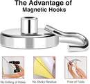 MIKEDE Magnetic Hooks Heavy Duty, 150LB+ Strong Neodymium Magnets with Hooks for Refrigerator, Large Magnetic Hooks with Epoxy Coating for Hanging, Home, Workplace - 10 Pack by CozyNest Decor