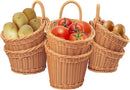 6 Pack 3 Size Woven Hanging Fruit Basket, Wall Hanging Wicker Baskets, Wall fruit Wicker Basket for Kitchen, Planter, Vegetable & Fruit, Boho Home Decor by GreenHaven Gardens