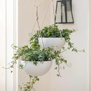 LA Jolie Muse Hanging Planter - 10 Inch Hanging Planters for Indoor Plants, Hanging Pots for Plants Indoor Outdoor, Set of 2, White by GreenHaven Gardens