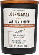 Journeyman Collection Candle, 15oz, Wooden Wick, Vanilla Amber, Large Painted Jar by CozyNest Decor
