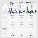 Aero Big Wheels Kick Scooter for Kids 6+, Teens & Adults | Light Up Wheels, Hand Brake, Rubber Deck Mat & Shock Absorption | Foldable & Height Adjustable by TinyTreasures Baby Boutique
