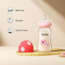 YOHKOH Natural Glass Baby Bottle with Natural Response Nipple, Newborn Anti-Colic Baby Bottles, Wide Neck Mushroom Cap Baby Bottle, Clear (Multicolour1, (5.4oz (Pack of 4)) by TinyTreasures Baby Boutique
