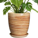 10 Inch Plant Pot Ceramic Pots for Plants with Drainage Hole and Saucer Round Flower Pot for Home Patio Garden Office Yellow by GreenHaven Gardens