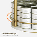 3-Tier Lazy Susan, Rotating Spice Rack, Spinning Organizer, Industrial Turntable Spice Rack for Cabinet, Kitchen Countertop, Pantry, White and Gold SR23DW by CozyNest Decor