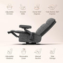 Nursery Swivel Glider Recliner Chair with Adjustable Armrests & Headrest, Rocking Chair Nursery with Removable Cover for Breastfeeding, FSC & Oeko-TEX Certified, Black by TinyTreasures Baby Boutique