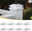 APONUO Solar Post Cap Lights for 4x4 Wood & Vinyl Posts, IP44 Waterproof Cool White LED 4x4 Post Solar Lights, Outdoor Garden Patio Yard Decor, 8 Pack (White) by GreenHaven Gardens