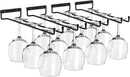 Sorbus Wine Glass Holder - 12 Inch Wall Mounted Wine Glass Rack for Under Cabinet Organization and Storage - Kitchen Shelves for Home Bar Holds Up to 4 Stemware Wine Glasses Each, 16 Total (4 Pack) by CozyNest Decor
