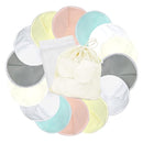 wegreeco Nursing Breast Pads (14 Pack) + Laundry Bag & Travel Storage Bag, 4.7 inch Option - Washable & Reusable Breastfeeding Nursing Pads (Peaceful, Large, Contoured Shape) by TinyTreasures Baby Boutique