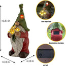 COWOS Garden Gnome Statue Outdoor Decor, Solar Garden Gnome Figurine Light, Resin Statues Sculpture for Patio Yard Lawn Outdoor Decorations by CozyNest Decor