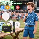 Mgaolo Upgraded Mini Karaoke Machine Toy for Kids, Portable Bluetooth Speaker with 2 Wireless Mics, Emoji & Colorful LED Lights, Home Travel & Party Play Gifts for Boys Girls (Green) by TinyTreasures Baby Boutique