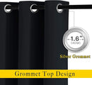 NICETOWN Blackout Curtains for Windows 54 inch Length - Solid Thermal Insulated Grommet Light Reducing Panels Window Treatment for Living Room (Black, 2 Panels = 92" Wide) by TinyTreasures Baby Boutique
