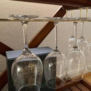 14-Inch Gold Wine Glass Rack, Under Cabinet Wine Glass Holder Stainless Steel Stemware Rack - Hanging Stemware Holder for Cabinet Kitchen Bar, Set of 4 by CozyNest Decor