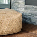 Pouf Ottoman, Square Braided Natural Jute Ottoman Pouf for Living Room or Bedroom, Floor Chair, Foot Rest or Decorative Home Decor by CozyNest Decor