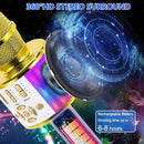 Amazmic Kids Karaoke Microphone Machine Toy Bluetooth Microphone Portable Wireless Karaoke Machine Handheld with LED Lights, Gift for Children Adults Birthday Party, Home KTV(Gold) by TinyTreasures Baby Boutique