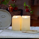 CANDLE CHOICE Waterproof Outdoor Battery Operated Flameless Candles with Timer Flickering Plastic Resin Electric LED Pillar Lights for Lantern Patio Garden Wedding Party Decorations 3x4 Inches 2 Pack by GreenHaven Gardens