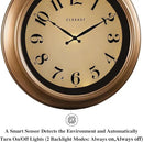 CLXEAST 18 Inch Glow in The Dark Wall Clocks for Living Room Decor, Large Illuminated Gold Wall Clock,Antique Brushed Gold,House Warming Gifts New Home by CozyNest Decor