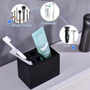 Resin Black Toothbrush Holder JINCROP, 5 Slots Toothbrush Holder Matte Black Bathroom Storage Stand Dispenser Organizer Set for Toothbrushes, Make-up Brushes and More, (Matte Black) by CozyNest Decor