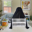 Blackout Crib Canopy Black Crib Tent to Keep Baby in Crib Cover Canopy Bed Curtains for Indoor and Outdoor (Sticker Holder not Included) by TinyTreasures Baby Boutique