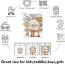 Custom Nursery Crib Bedding Set: Personalized Name 4 Piece Animal Theme Baby Crib Sets for Boys Girls - Toddler Double Layer Blanket Set, Comfortable Crib Bed Sheets for Baby Toddlers by TinyTreasures Baby Boutique